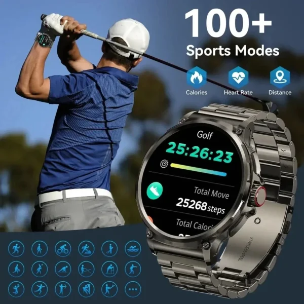 2024 New 1.85 Inch HD Bluetooth Call Smart Watch Men Sports Fitness Tracker Heart Monitor 710mAh Smartwatch For XIAOMI Android 5