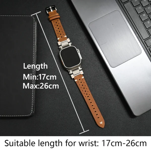 Luxury Leather Band for Apple Watch Ultra 2 49mm Series 9 8 7 45mm Correa Strap for iWatch 6 5 4 Se 3 44mm 42mm ultra Bracelet 6